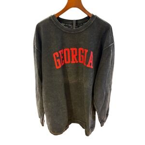 Georgia Bulldogs Pressbox Royce Apparel Long Sleeve Crewneck Shirt 2XL Front Hit